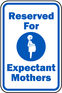 Reserved Expectant Mothers Stork Symbol